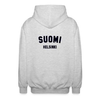 HELSINKI Suomi Finland - Unisex Kapuzenjacke - Hellgrau meliert - Hinten - AI Model Male 185 light (185cm)