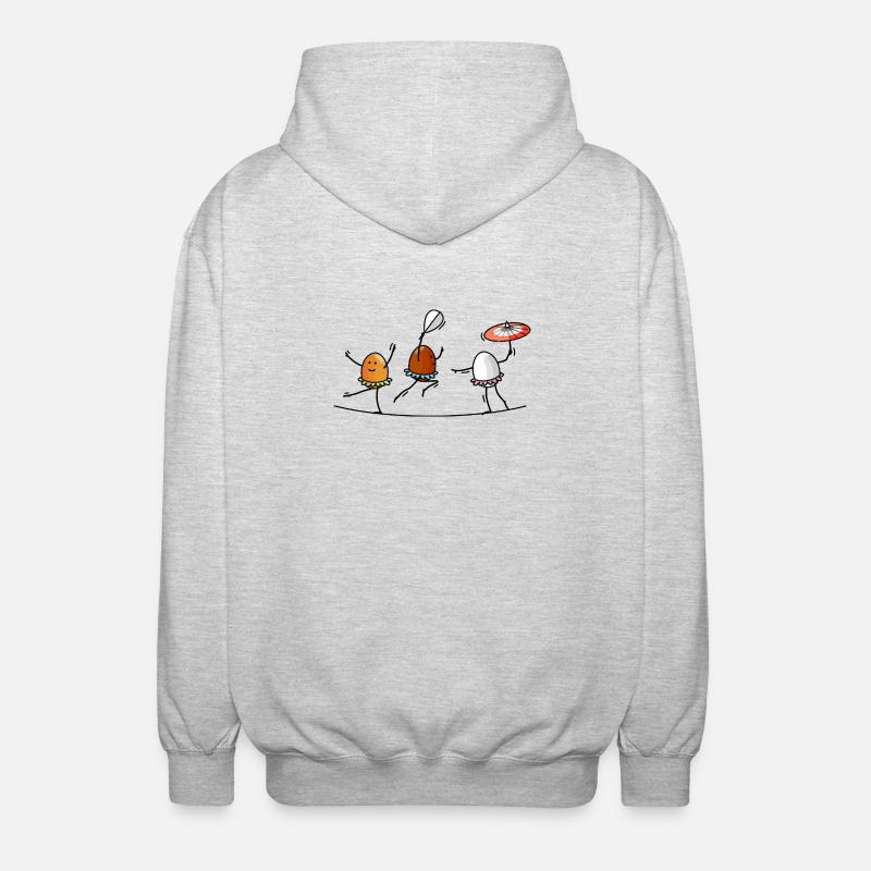Seiltänzerinnen, Akrobaten Eier - Unisex Kapuzenjacke - Hellgrau meliert