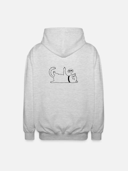 Lazy Cat Cat Lover Cat Owner Saying - Unisex Hooded Jacket - light heather grey