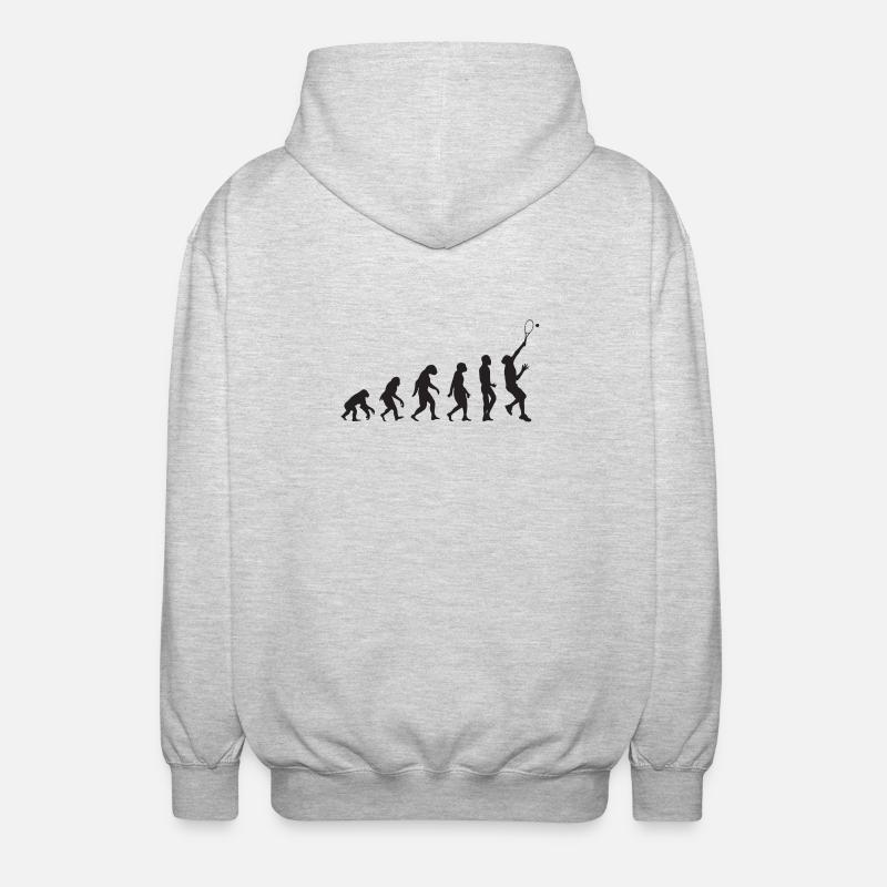 Évolution du tennis - Veste à capuche unisexe - gris clair chiné