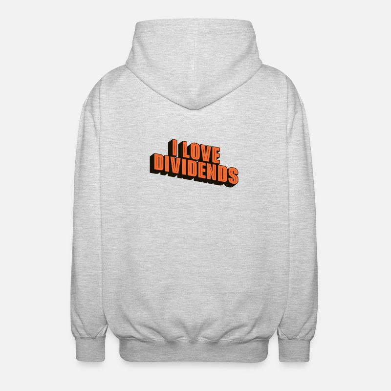 i love dividends - Unisex Hooded Jacket - light heather grey