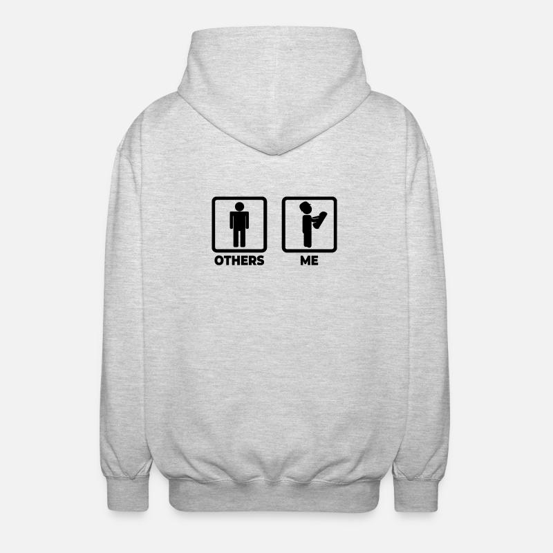 Architect Stick Figures - Unisex Hooded Jacket - light heather grey