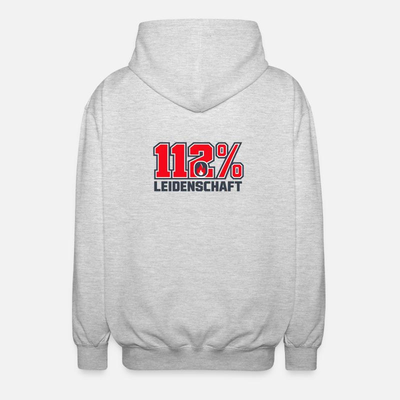 112% Leidenschaft - Unisex Kapuzenjacke - Hellgrau meliert