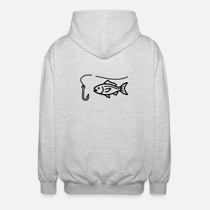 Club de pêche à l’hameçon - Veste à capuche unisexe - gris clair chiné