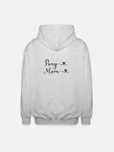 Pony Mama - Unisex Kapuzenjacke - Hellgrau meliert