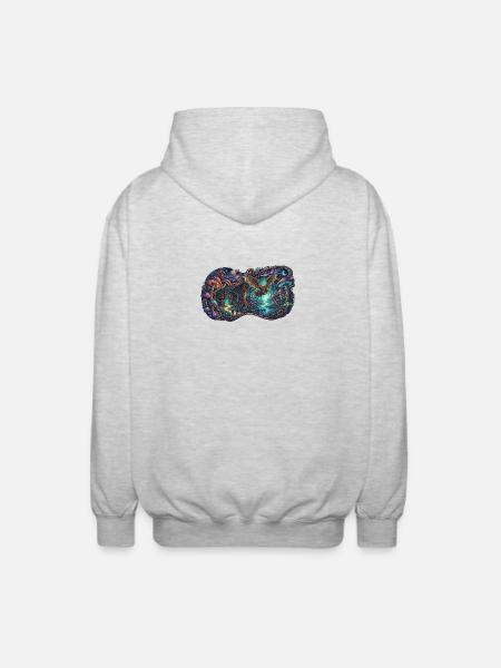 Nachtwald Drachenpfad - Unisex Kapuzenjacke - Hellgrau meliert