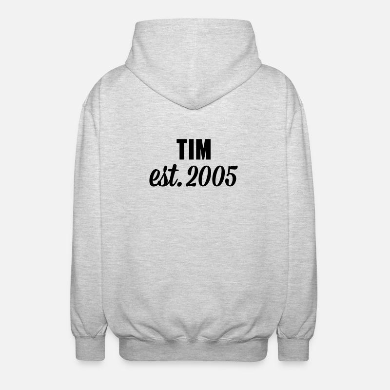 Tim est 2005 - Unisex Kapuzenjacke - Hellgrau meliert