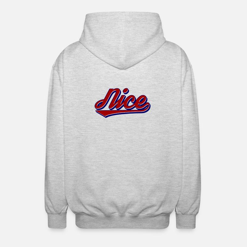 Nice Script Retro Logo Style - Unisex Hooded Jacket - light heather grey