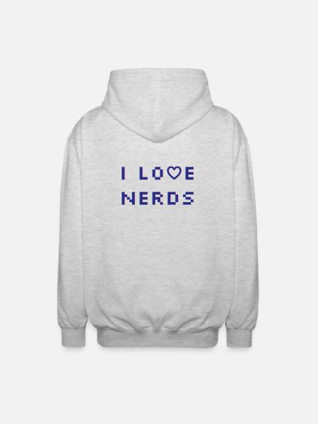 J’adore les nerds - Veste à capuche unisexe - gris clair chiné