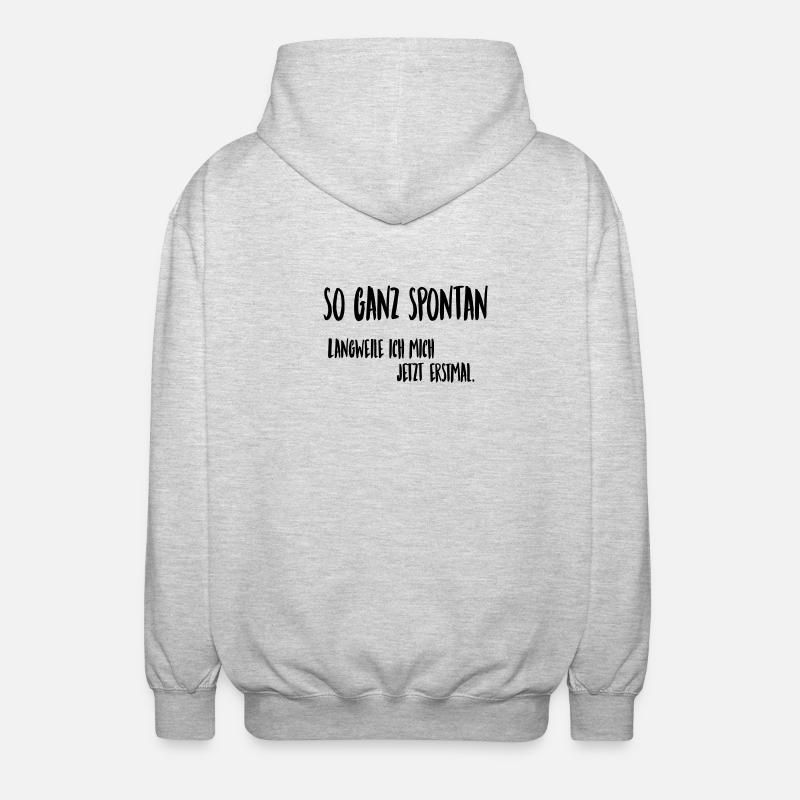 Spontan langweilen - Unisex Kapuzenjacke - Hellgrau meliert