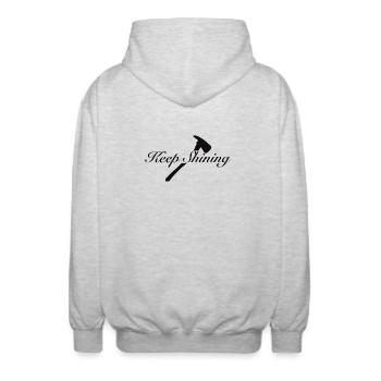 Keep Shining - Unisex Hooded Jacket - light heather grey - Back - AI Model Male 185 light (185cm)