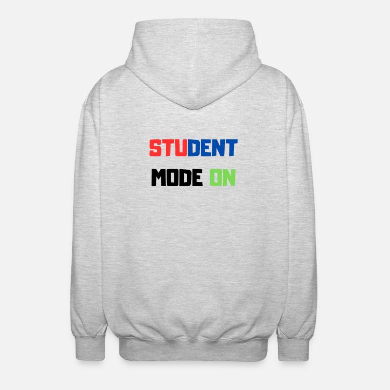 Funny Student – Student Mode ON - Unisex Hooded Jacket - light heather grey