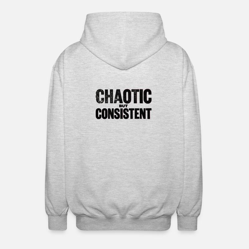 chaotic-but-consistent - Unisex Hooded Jacket - light heather grey