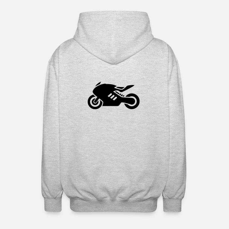 motocyclette - Veste à capuche unisexe - gris clair chiné