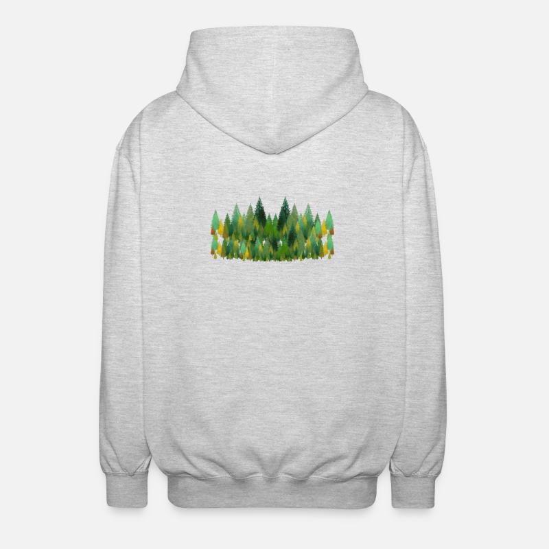 trees and trees and trees - Unisex Kapuzenjacke - Hellgrau meliert