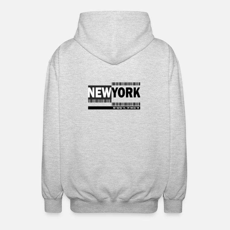 NEW YORK - Barcode - Unisex Kapuzenjacke - Hellgrau meliert