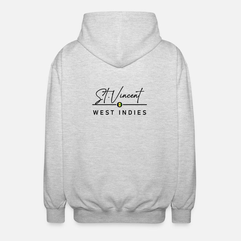 Saint-Vincent-et-Grenadines - Antilles - Caraïbes - Veste à capuche unisexe - gris clair chiné