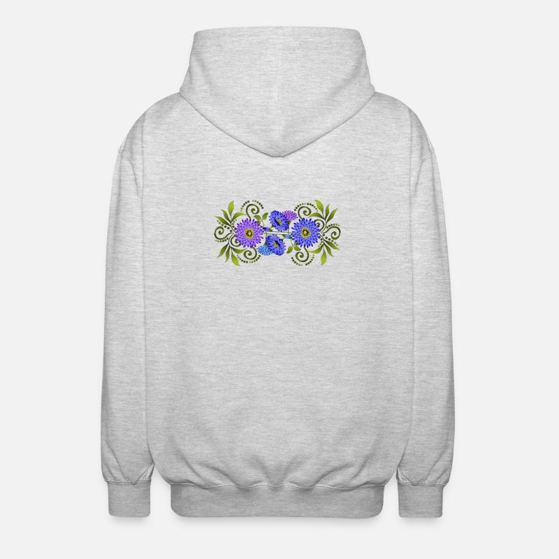 Fleur - Veste à capuche unisexe - gris clair chiné