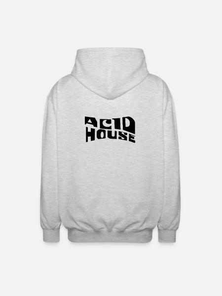 Acid House Musik-Logo-Design - Unisex Kapuzenjacke - Hellgrau meliert