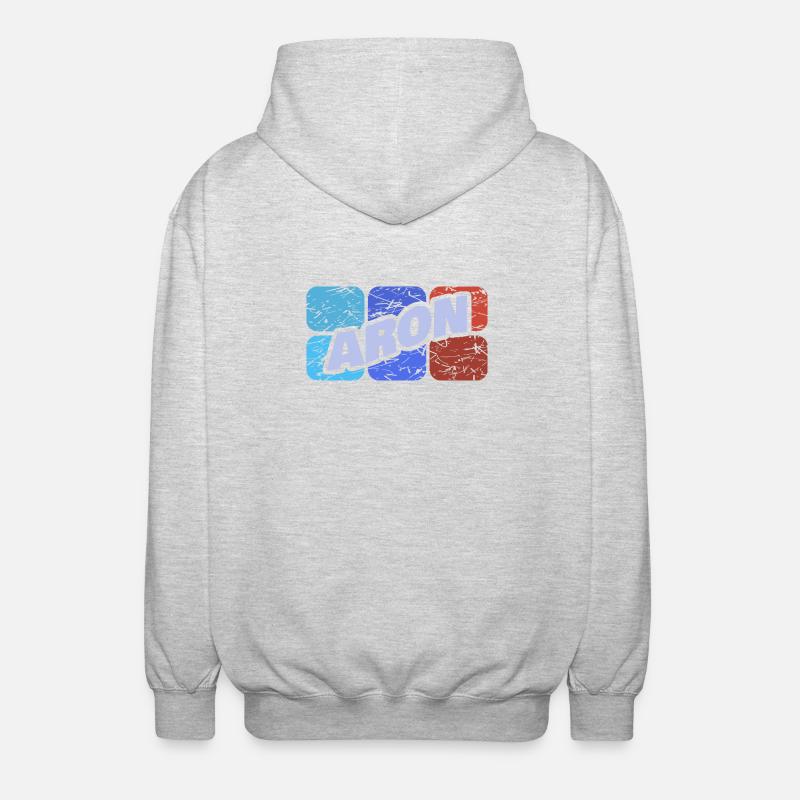 First name Aron - Unisex Hooded Jacket - light heather grey