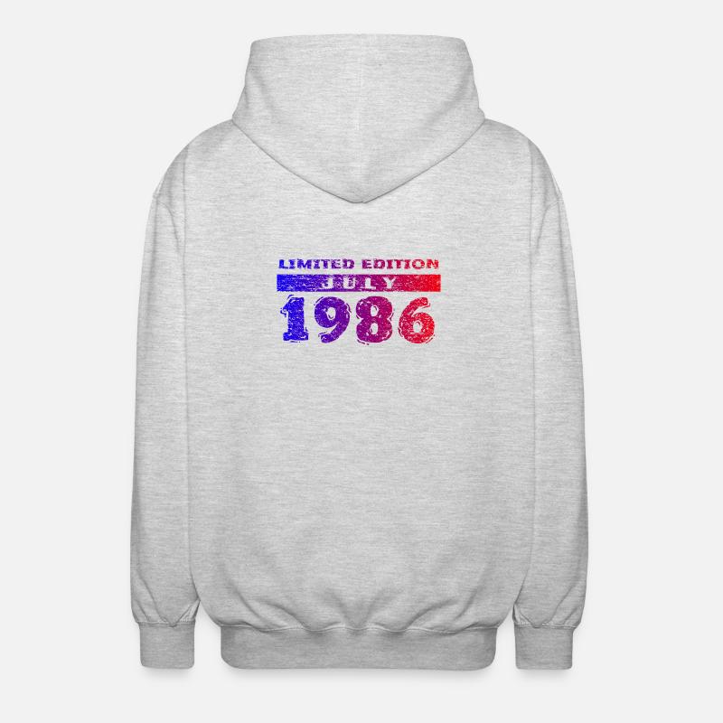 40e anniversaire Édition Limitée 07/1986 - Veste à capuche unisexe - gris clair chiné