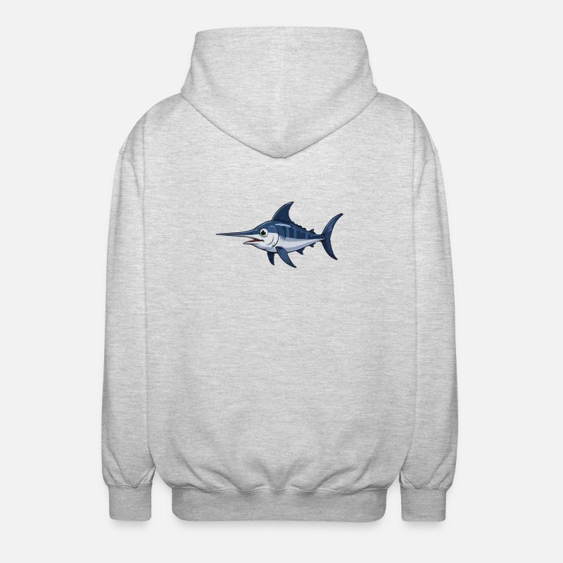 Marlin in Blue – Vector - Veste à capuche unisexe - gris clair chiné
