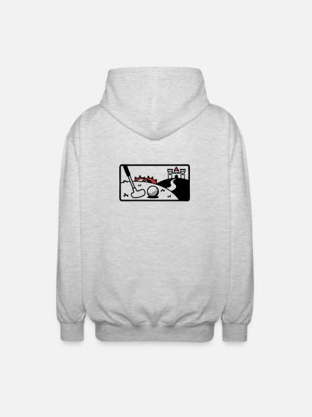 Minigolf Retro Cartoon Golfball JGA Team - Veste à capuche unisexe - gris clair chiné