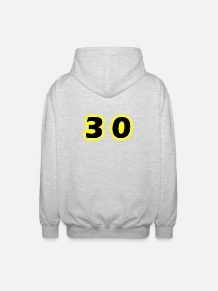 30 Number Symbol - Unisex Hooded Jacket - light heather grey