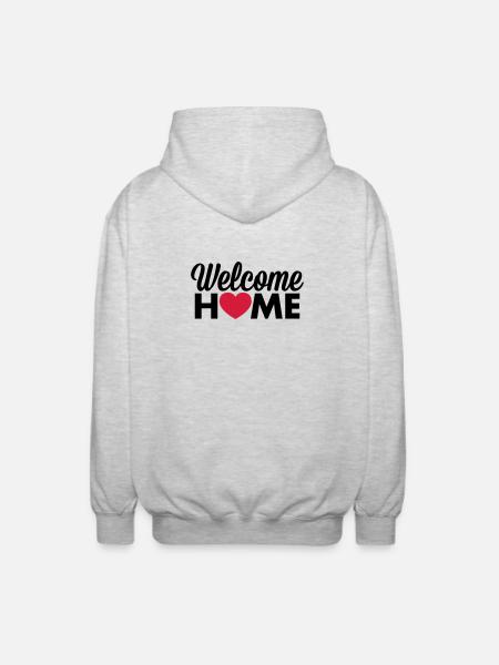 Welcome Home heart - Unisex Hooded Jacket - light heather grey