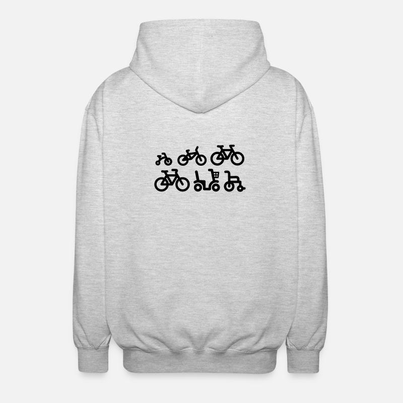 Evolution mountain bike MTB ATB biking bicycle - Unisex Hooded Jacket - light heather grey