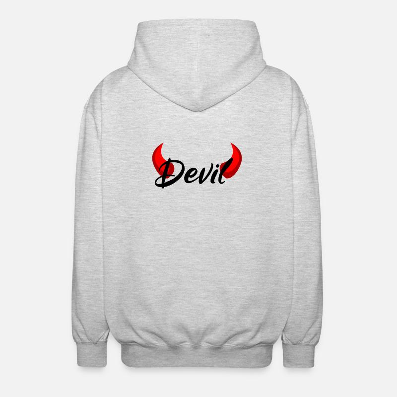 Ich bin ein Teufel - Devil - Unisex Kapuzenjacke - Hellgrau meliert