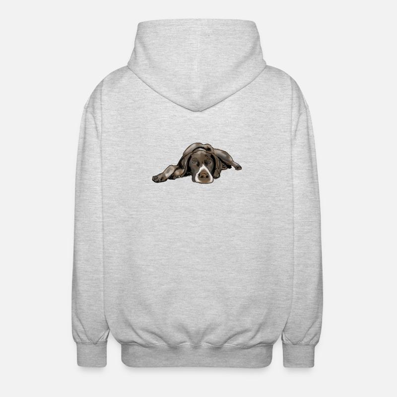 Pointer Deutsch Kurzhaar - Unisex Kapuzenjacke - Hellgrau meliert
