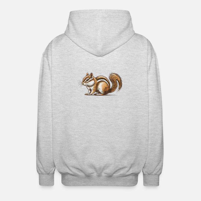 Streifenhörnchen - Unisex Kapuzenjacke - Hellgrau meliert