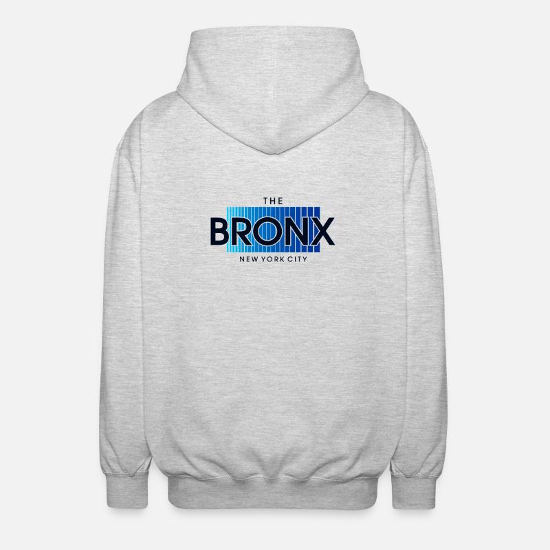 Bronx Skyline Blue Gradient - Unisex Hooded Jacket - light heather grey