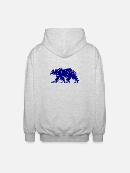 Polar Bear Polar Bear Polygon Icon - Unisex Hooded Jacket - light heather grey