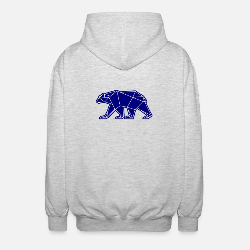 Eisbär Polar Bär Polygon Symbol - Unisex Kapuzenjacke - Hellgrau meliert