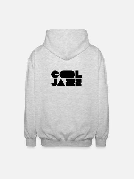 Bold cool jazz logo design - Unisex Hooded Jacket - light heather grey