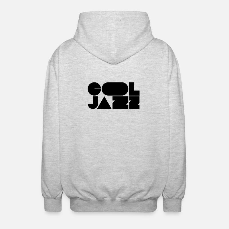Kühnes, cooles Jazz-Logo-Design - Unisex Kapuzenjacke - Hellgrau meliert