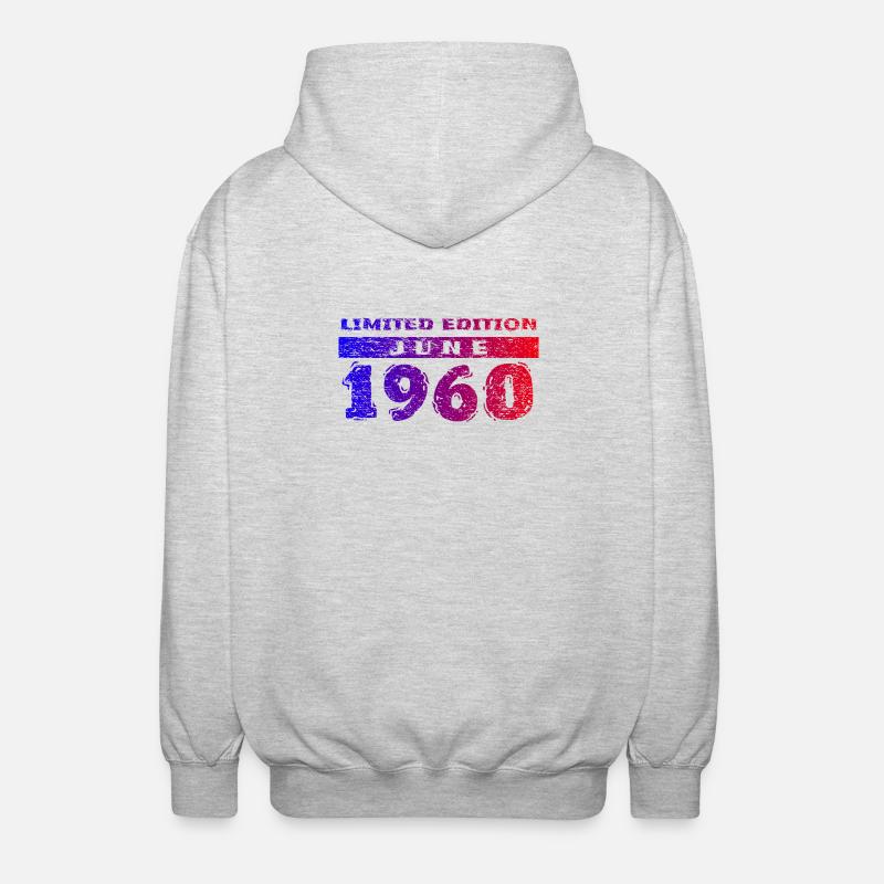 66e anniversaire Édition Limitée 06/1960 - Veste à capuche unisexe - gris clair chiné