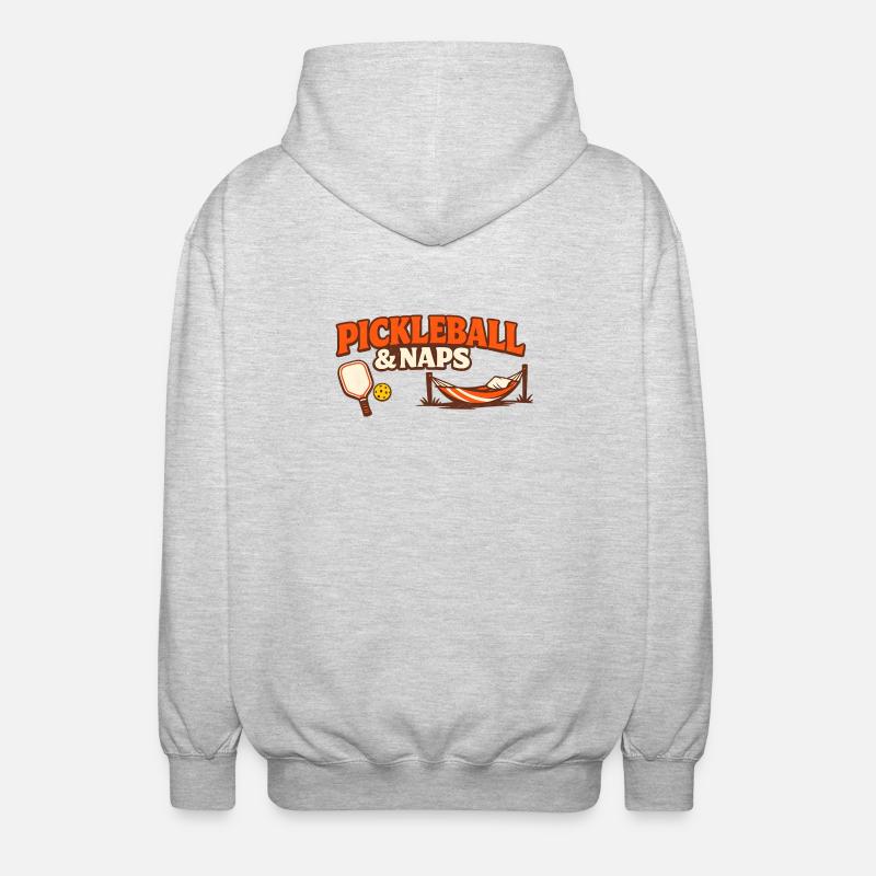 Pickleball & Naps - Unisex Kapuzenjacke - Hellgrau meliert