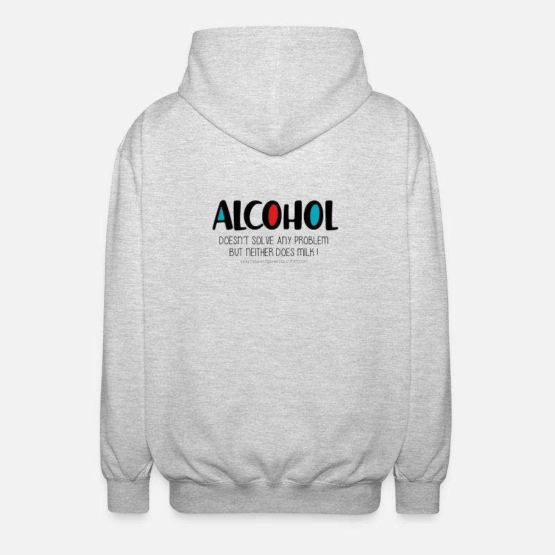 Alkohol - Unisex Kapuzenjacke - Hellgrau meliert