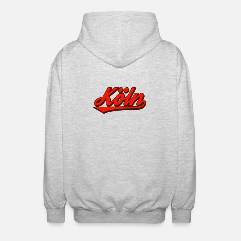 Cologne Retro Script Logo Red - Unisex Hooded Jacket - light heather grey