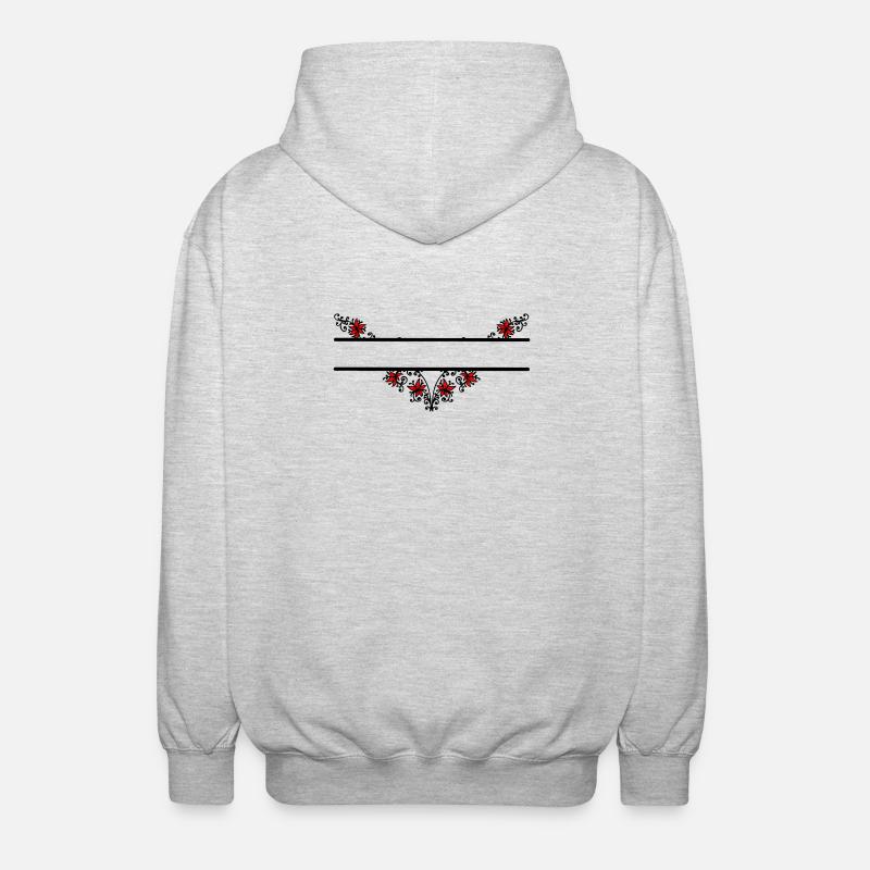 Blume dekoratives Banner - Unisex Kapuzenjacke - Hellgrau meliert