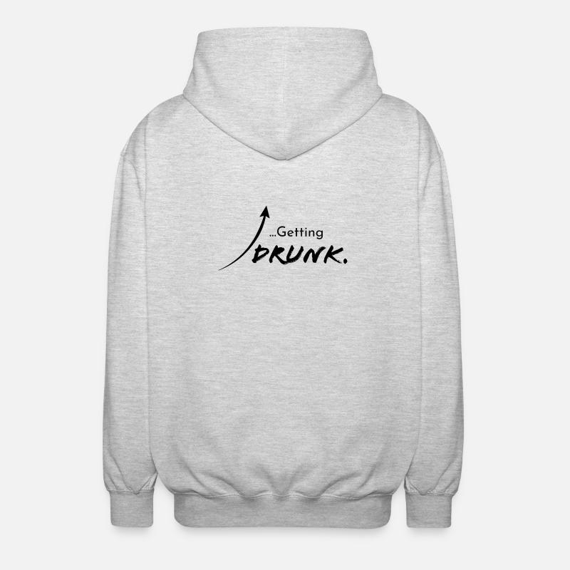 Getting drunk, version 1 - Unisex Hooded Jacket - light heather grey