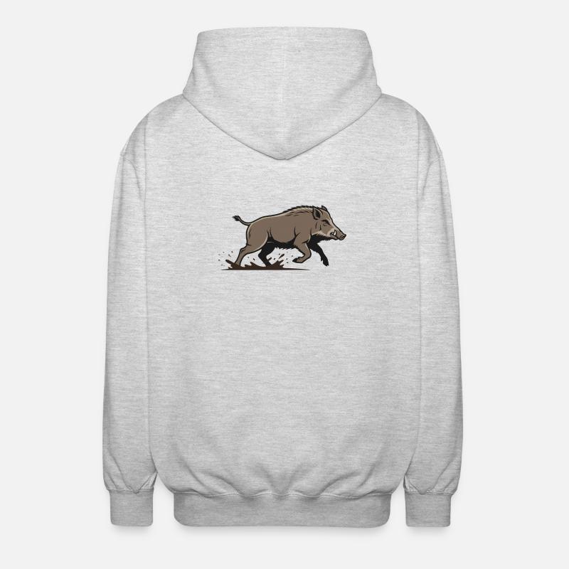 Course de sanglier Chasse d’attaque - Veste à capuche unisexe - gris clair chiné