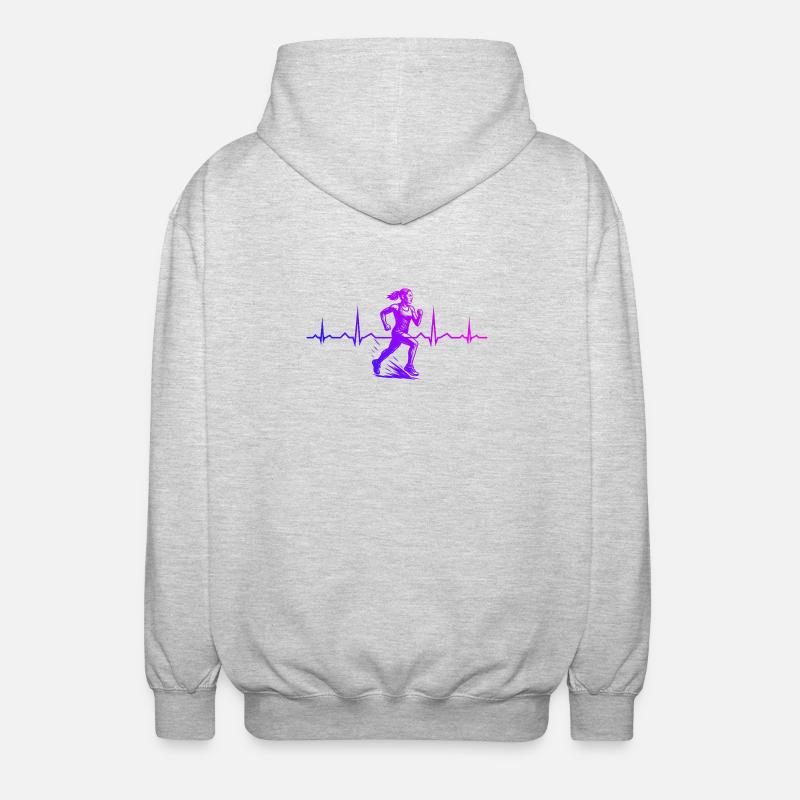 Graphismes de course pour les courses - Veste à capuche unisexe - gris clair chiné