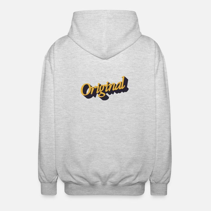 Original bogstav - Unisex hættejakke. - lysegrå meleret