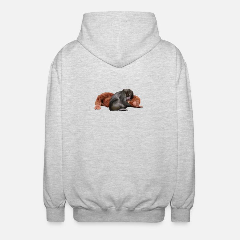 Punch - das Äffchen - Unisex Kapuzenjacke - Hellgrau meliert