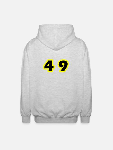 49 Number symbol - Unisex Hooded Jacket - light heather grey