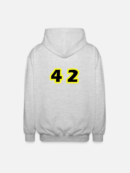 42 Number Symbol - Unisex Hooded Jacket - light heather grey
